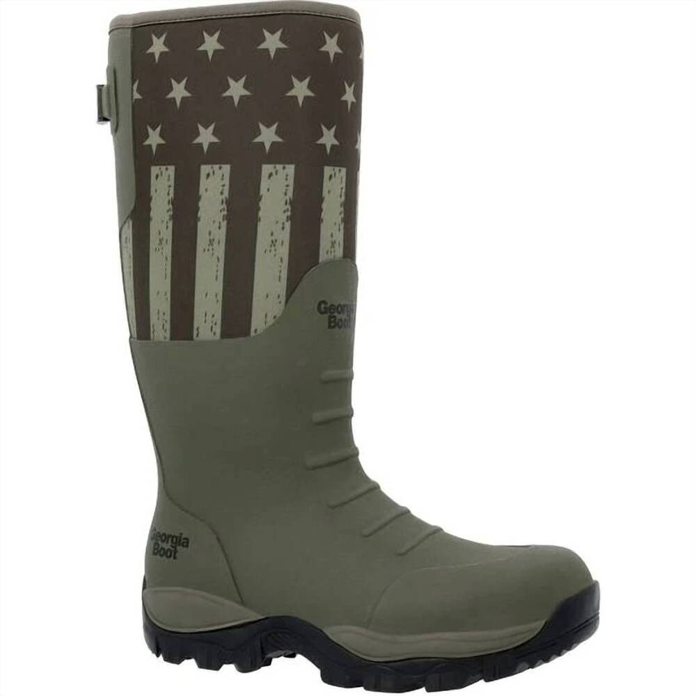 NEW GEORGIA BOOT men's gbr rubber pull-on work boot in dark green